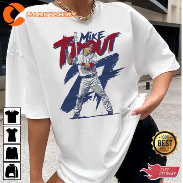 Digital Art Mike Trout 27 LA Angels Unisex T-Shirt