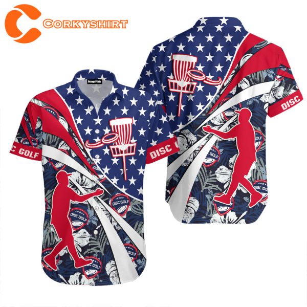 Disc Golf Us Flag Hawaiian Shirt