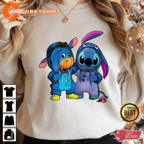 Disney Eeyore And Stitch Cute Costume Best Friends T-Shirt