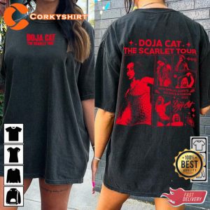 Double Sided Doja Cat Rap The Scarlet Tour 2023 Ice Spice Doechii Unisex T-Shirt