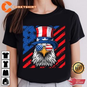 Eagle Merica Usa American Flag Happy 4th Of July Day T-Shirt