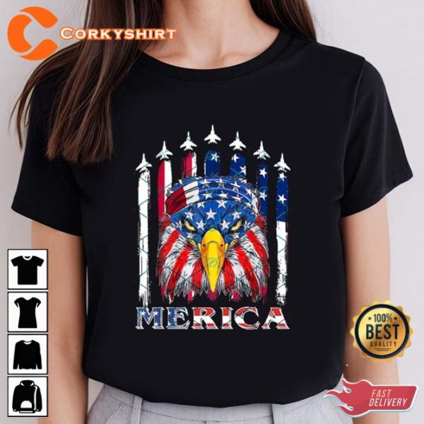Eagle Mullet 4th Of July Usa American Flag T-Shirt
