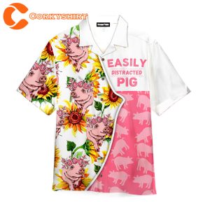 Easily Distracted By Pigs Hawaiian Shirt For Men