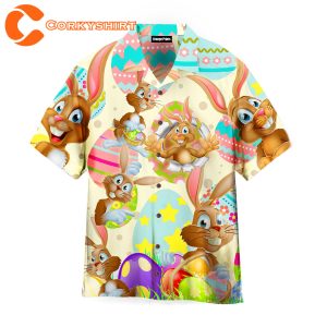 Easter Day Funny Rabbit Eggs Hawaiian Shirt For Men Women