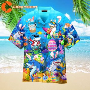 Easter Shark Lets Enjoy Easter With Sharks Hawaiian Shirt