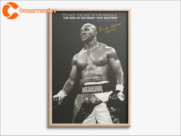 Evander Holyfield The Real Deal Quote Signature Photo Print Poster