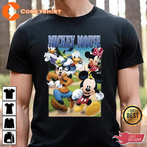 Famous Mickey Mouse Friends Figure Short Sleeve T-Shirt