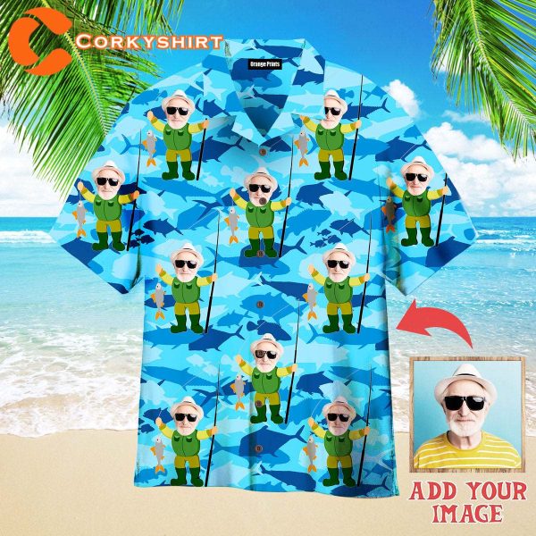 Fathers Day Fishing Dad Fisherman Summer Vacation  Hawaiian Shirt