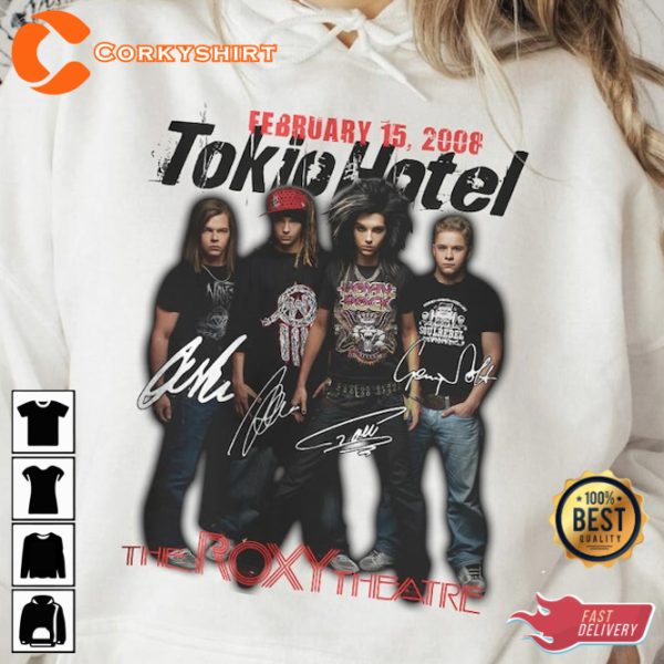 Feb 15 2008 Retro Tokio Hotel Band Signatures Music T-Shirt