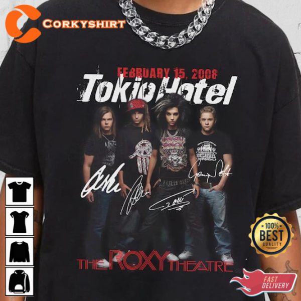 Feb 15 2008 Retro Tokio Hotel Band Signatures Music T-Shirt