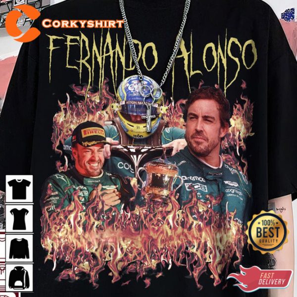 Fernando Alonso Black Metal Style Inspired T-Shirt