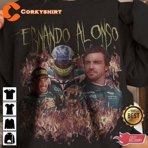 Fernando Alonso Black Metal Style Inspired T-Shirt