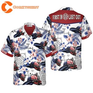 Firefighter American Flag Helmet Custom Hawaiian Shirt