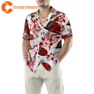 First In Last Out Seamless Pattern Firefighter Red Custom Hawaiian Shirt