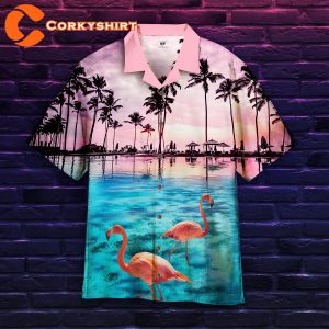 Flamingo Sunset Hawaiian Shirt For Men Women