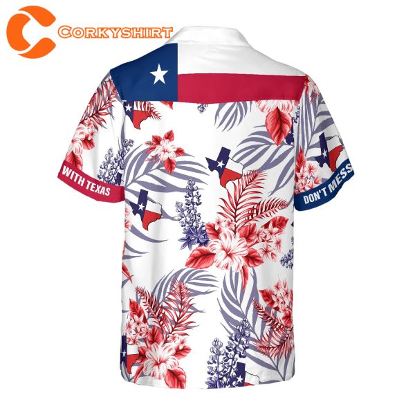 Floral Bluebonnet Dont Mess with Texas Hawaiian Shirt For Men