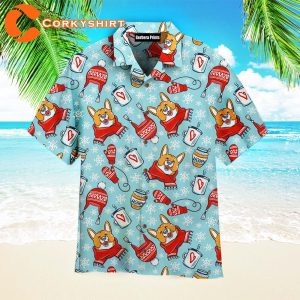 Funny Adorable Corgis Dog Merry Christmas Pattern Aloha Hawaiian Shirts