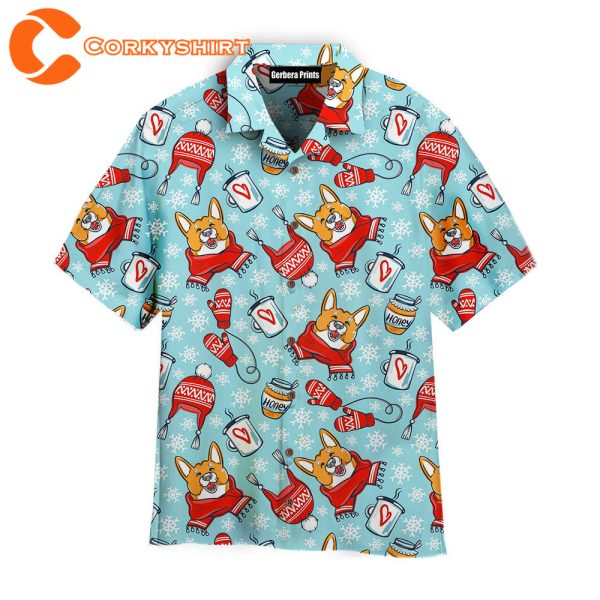 Funny Adorable Corgis Dog Merry Christmas Pattern Aloha Hawaiian Shirts