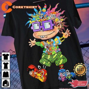 Funny Design Mixed Cartoon Character Street Wear T-Shirt