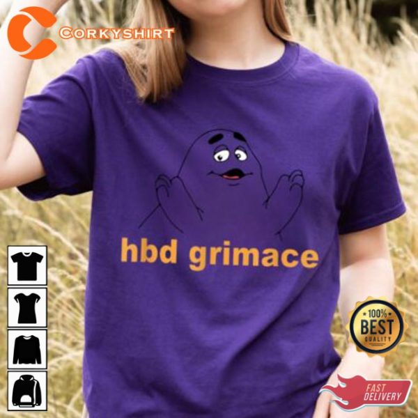 Funny Hbd Grimace Happy Birthday Mc Donalds T-Shirt