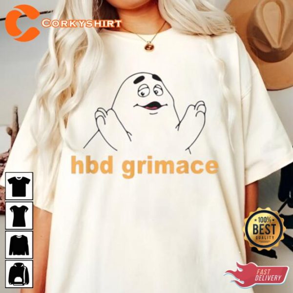 Funny Hbd Grimace Happy Birthday Mc Donalds T-Shirt