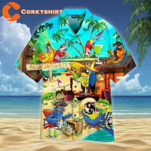 Funny Parrot In Summer Beach Party Hawaiian Shirt For