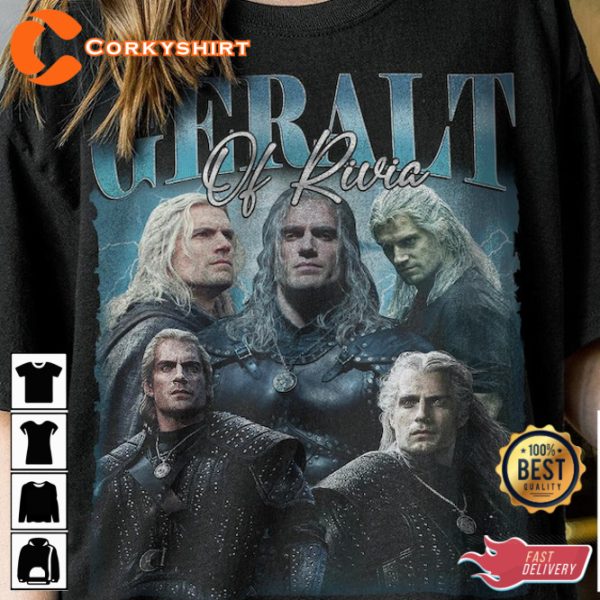 Geralt Of Rivia Witcher Medallion Vintage Henry Cavill T-Shirt