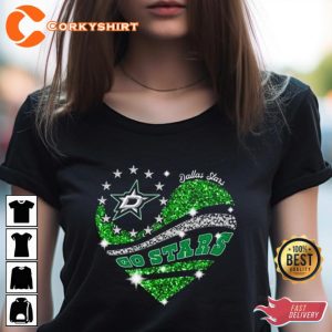 Go Stars Dallas Stars Legend Heart Diamond T-Shirt