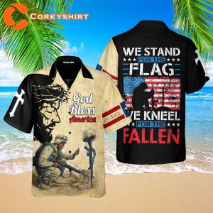 God Bless American Veterans Hawaiian Shirts