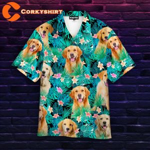 Golden Retriever Tropical Hawaiian Shirt