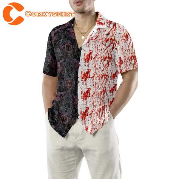 Gothic Halloween Blood Hawaiian Shirt For Men