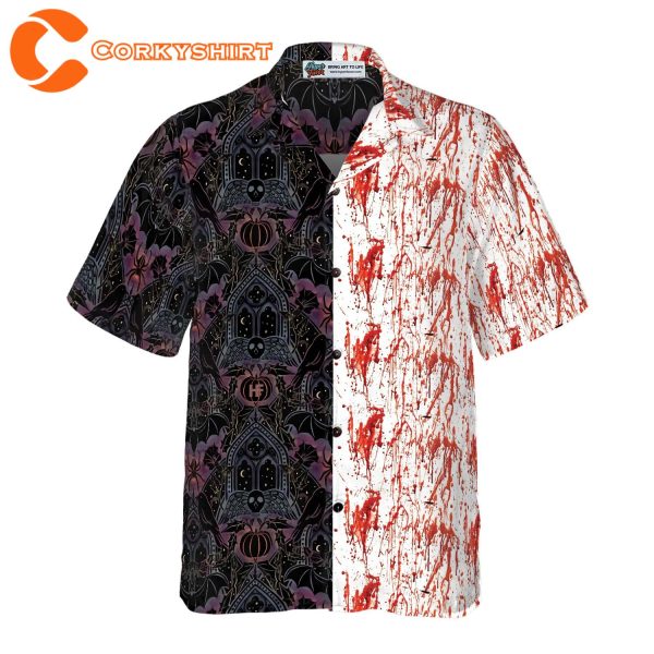 Gothic Halloween Blood Hawaiian Shirt For Men