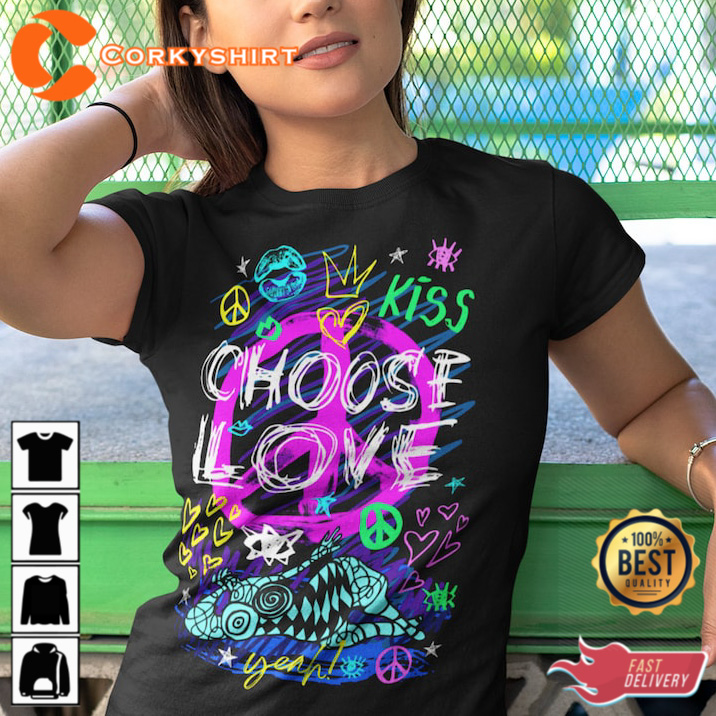 loyalitet butik bleg Graffiti Style Graphic Shirt Choose Love Tee