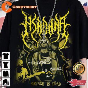 Grunge Is Dead Nirvana Black Metal Rock Style T-Shirt
