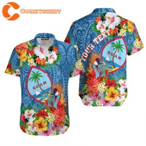 Guam Polynesian Floral Hawaiian Shirt