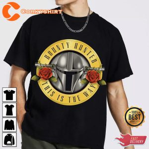 Guns N Roses Mandalorian Bounty Hunter Heavy Metal Turbo Music T-Shirt