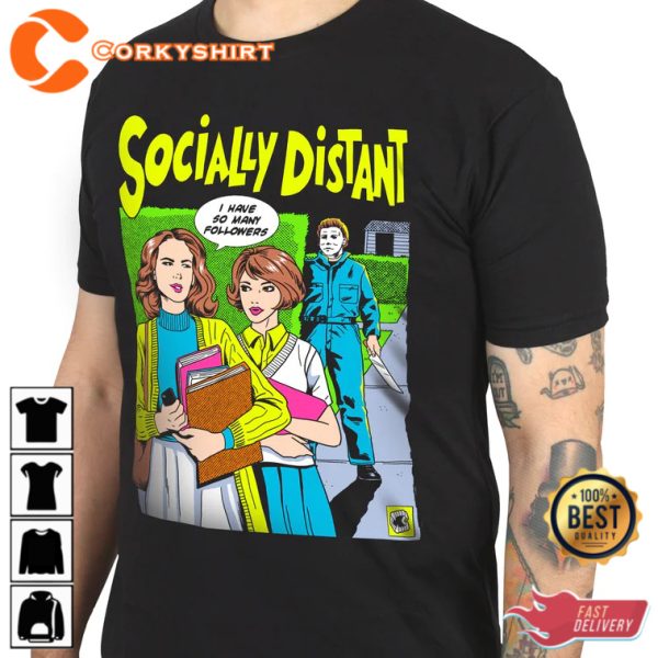 HALLOWEEN SOCIALLY DISTANT UNISEX T-SHIRT