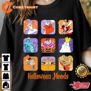 Halloween Moods Disney Alice In Wonderland Characters Holiday T-Shirt