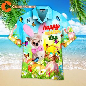 Happy Easter Bunny Chihuahua Dog Lover Easter Eggs Hawaiian Shirt