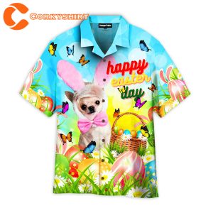 Happy Easter Bunny Chihuahua Dog Lover Easter Eggs Hawaiian Shirt