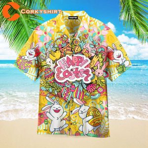 Happy Easter Rabbit Eggs Hawaiian Shirt