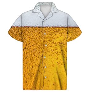 Hawaiian Shirt 3d Print Bier Korte Mouwen Cubaanse Overhemd Strand Dragen Shirt