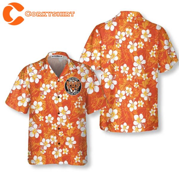 Hibiscus Chaba Flower Background Orange Hawaiian Shirt