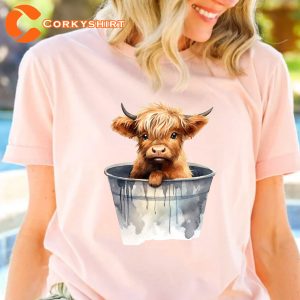 Highland Cow  Boho Tee Country T-Shirt