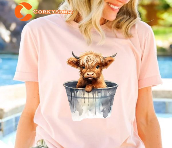 Highland Cow  Boho Tee Country T-Shirt