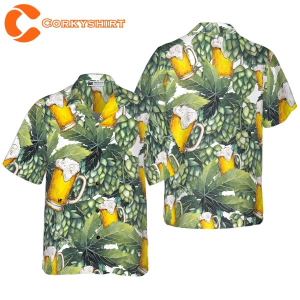 Hops And Craft Beer Hawaiian Shirt