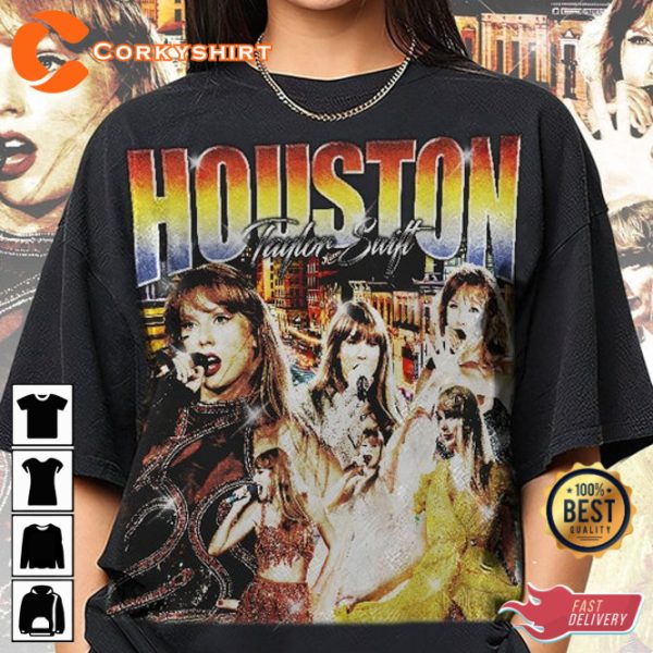 Houston Eras Tour Taylor Swiftie Tour Bootleg Concert Gift T-Shirt