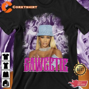 Icy Girl Vibes Glittering Saweetie Graphic T-Shirt
