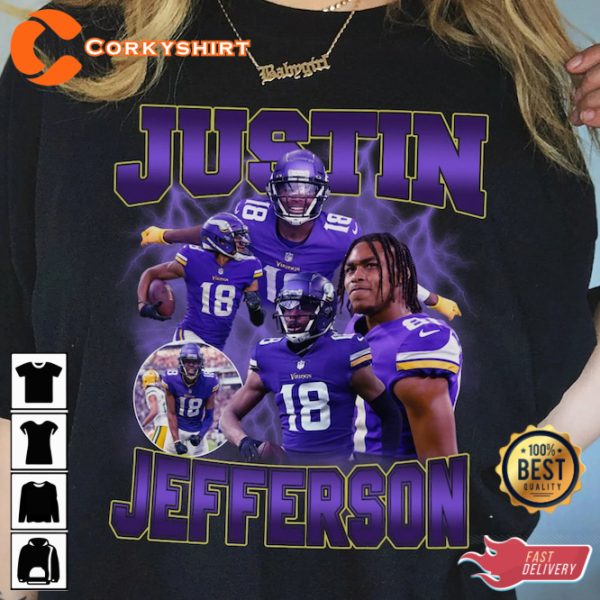 Justin Jefferson Minnesota Football Vintage Graphic T-Shirt