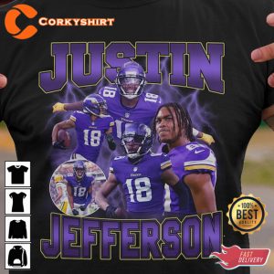 Justin Jefferson Minnesota Football Vintage Graphic T-Shirt